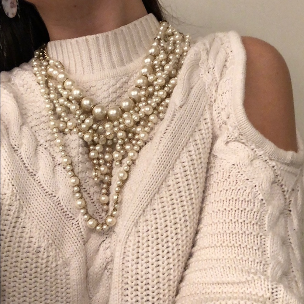 ZARA | Pearls and Gold Chain Layered Necklace